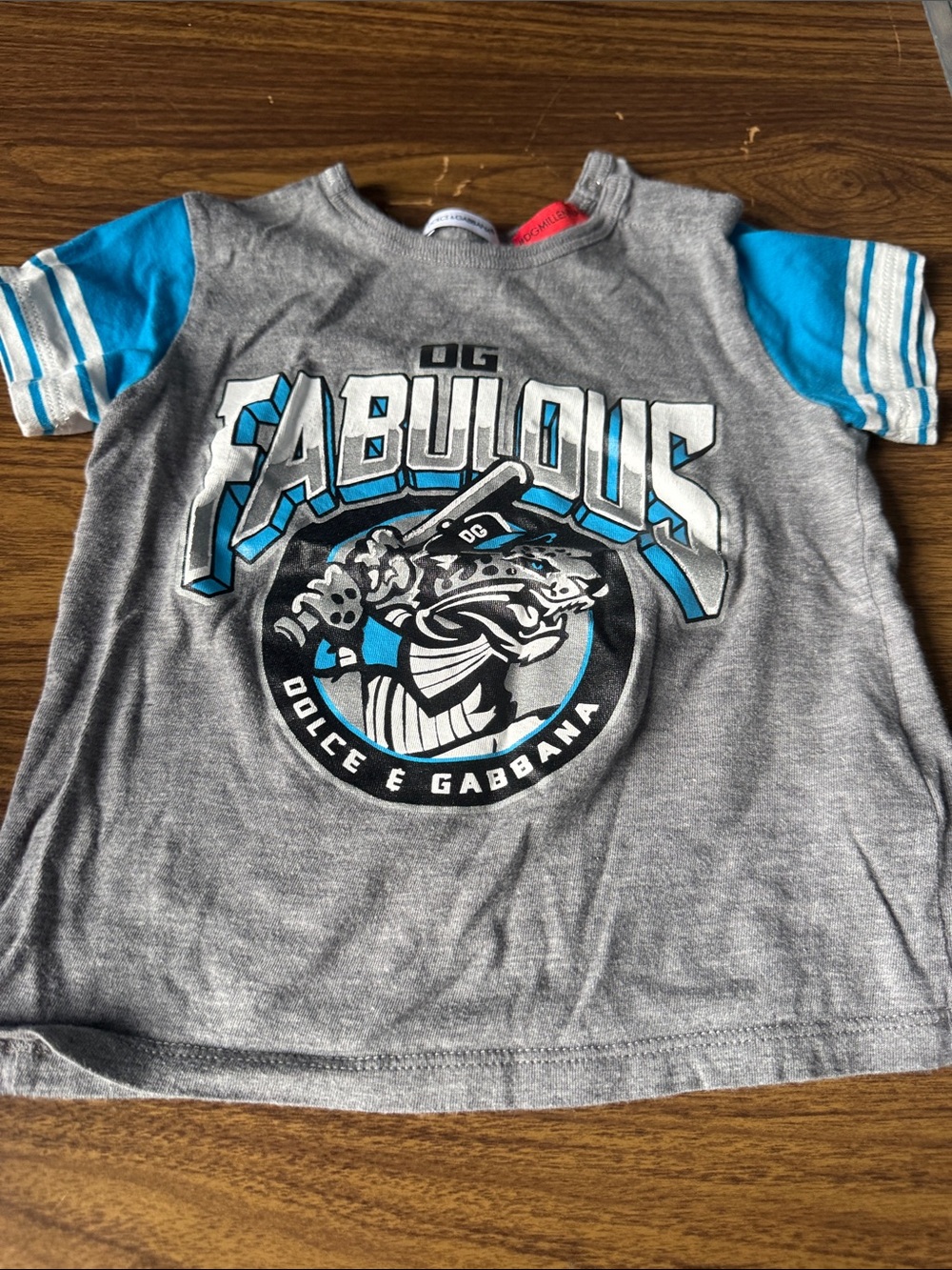 Dolce & Gabbana Gray & Blue 'Fabulous' Graphic Tee